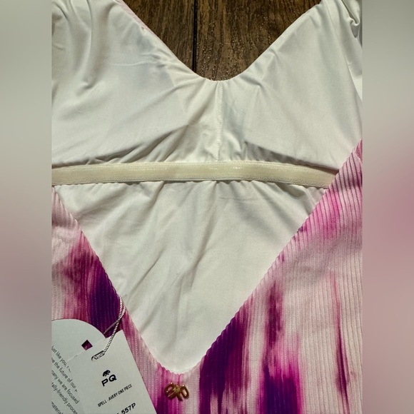 PQ SWIM Luxury Avery One Piece Swimsuit in Spell Pink/Purple Size Medium NWT - Picture 11 of 13